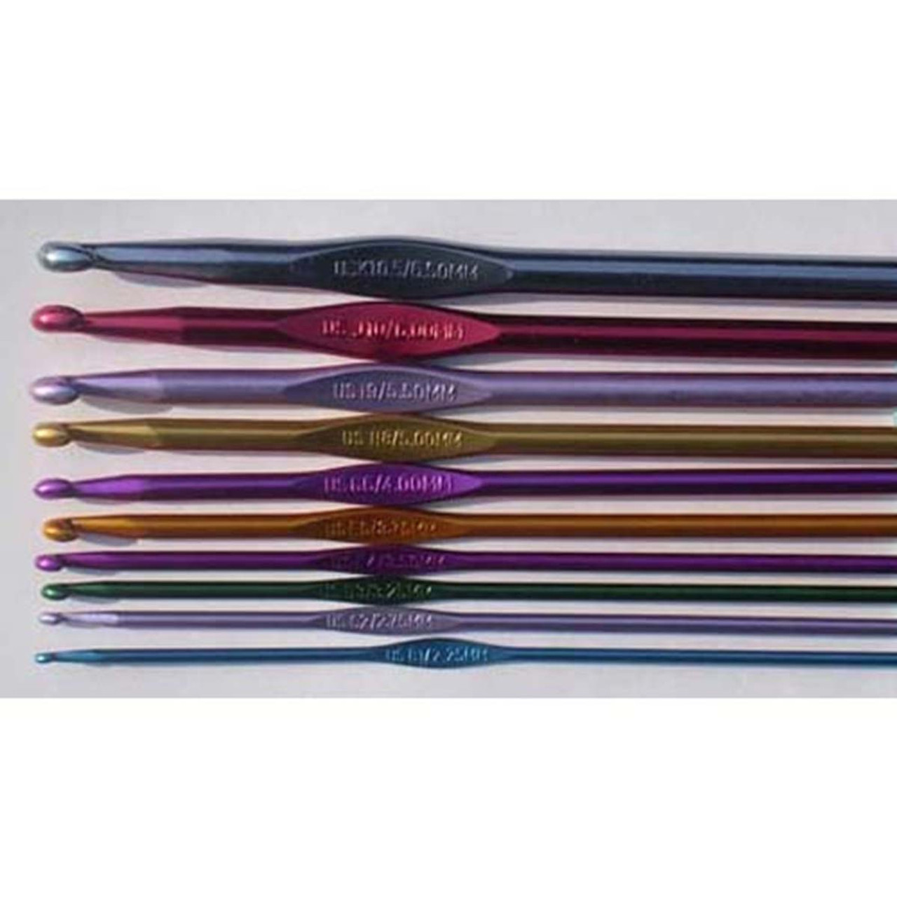 Herrschners 6 (15cm) Aluminum Crochet Hooks-Set of 10